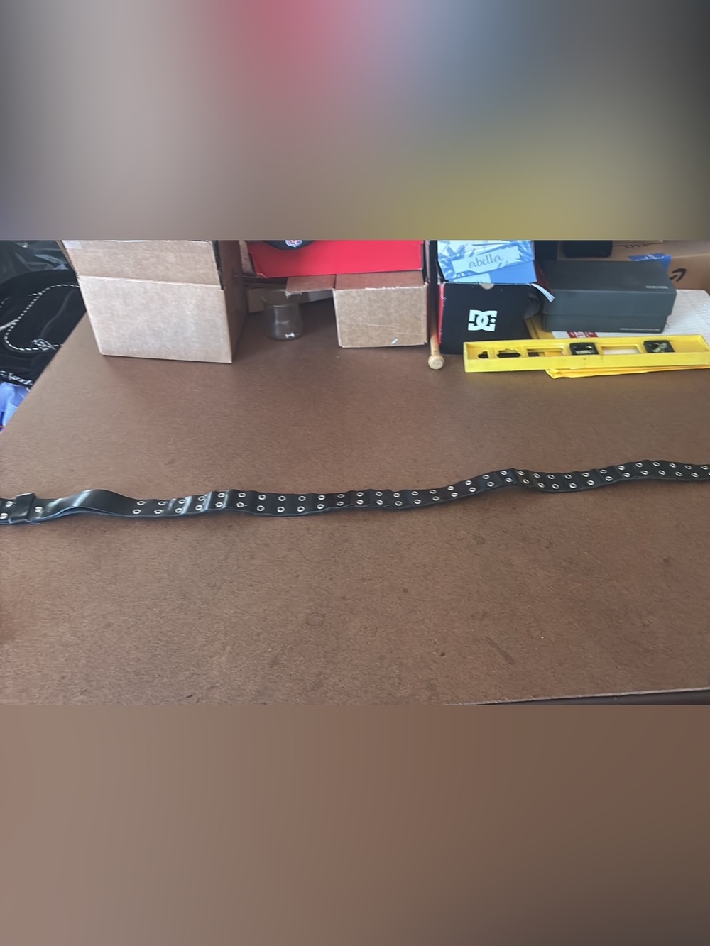 Black Double-Row Grommet Belt